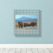safari afrika olifanten canvas afdruk (Insitu (Houten vloer))