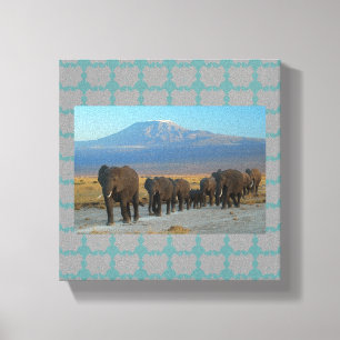 safari afrika olifanten canvas afdruk