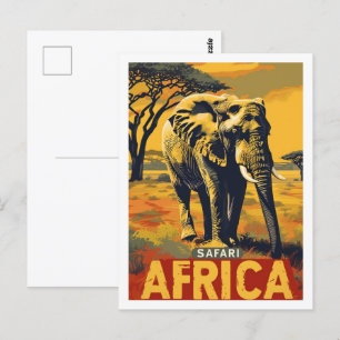 Safari Afrika Vintage Beroemde Reisplaats Briefkaart