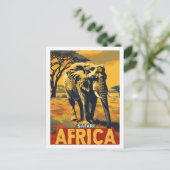 Safari Afrika Vintage Beroemde Reisplaats Briefkaart (Staand voorkant)