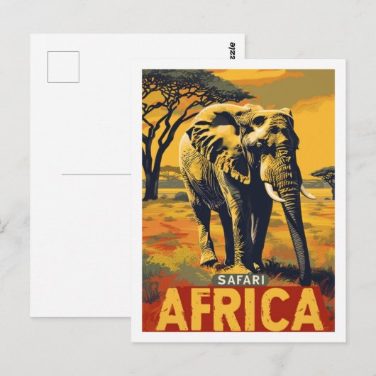 Safari Afrika Vintage Beroemde Reisplaats Briefkaart (Voorkant / Achterkant)