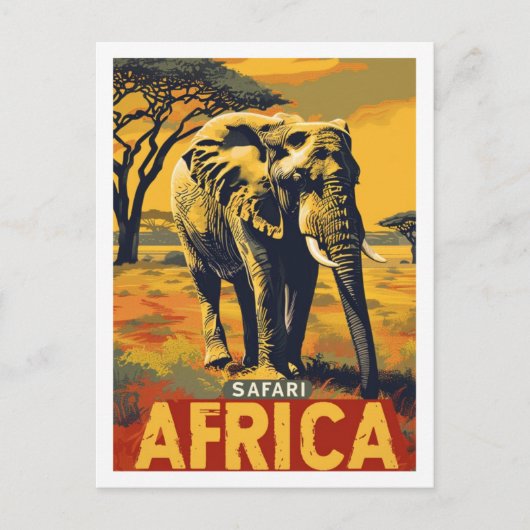 Safari Afrika Vintage Beroemde Reisplaats Briefkaart (Voorkant)
