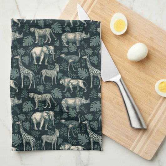 Safari Afrikaanse dieren keukenhanddoek (Quarter Fold)