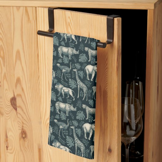 Safari Afrikaanse dieren keukenhanddoek (Derde Gevouwen)
