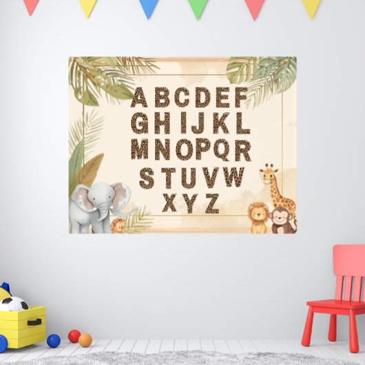 Safari Alfabet Nursery Boho Jungle Dieren Poster