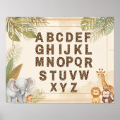 Safari Alfabet Nursery Boho Jungle Dieren Poster (Voorkant)