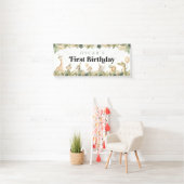Safari Animal 1st Birthday Banner Wild One Oerwoud (Insitu)