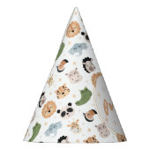 Safari Animal 1st One Birthday Boy Paper pet Feesthoedjes (Links)