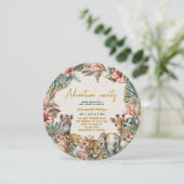 Safari Animal Adventure met Baby Boy Shower Kaart (Staand voorkant)