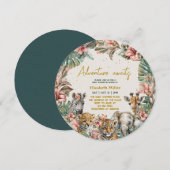 Safari Animal Adventure met Baby Boy Shower Kaart (Voorkant / Achterkant)