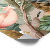 Safari Animal Adventure met Baby Boy Shower Poster (Hoek)