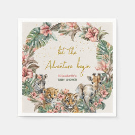 Safari Animal Adventure met Baby Boy Shower Servet