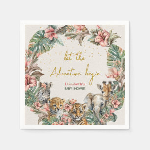 Safari Animal Adventure met Baby Boy Shower Servet