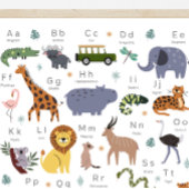 Safari Animal Alphabet ABC Poster Kids Room Decor