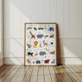 Safari Animal Alphabet ABC Poster Kids Room Decor