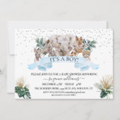 Safari Animal Babies Blue Boy Oerwoud Shower Kaart (Voorkant)