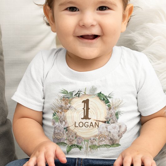 Safari Animal Babies Oerwoud Baby Leeftijd Toddler Kinder Shirts