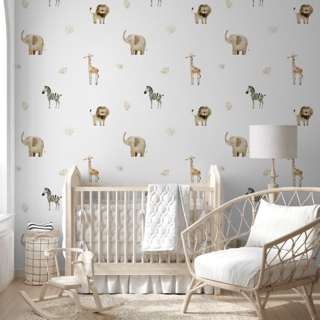 Safari Animal Baby Kids Room Nursery Behang (Kinderen)