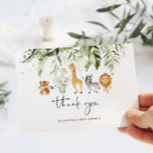 Safari animal baby shower bedankt je kaart