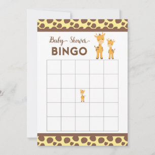 Safari Animal Baby shower Bingo Kaart