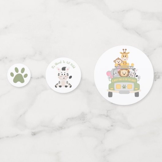 Safari Animal Baby shower Confetti (Voorkanten)