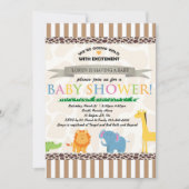 Safari Animal Baby shower Invitation Kaart (Voorkant)