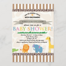 Safari Animal Baby shower Invitation