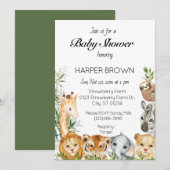 Safari animal baby shower  kaart (Voorkant / Achterkant)