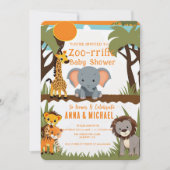 Safari Animal Baby Shower Uitnodigingen - Wild (Voorkant)