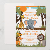 Safari Animal Baby Shower Uitnodigingen - Wild (Voorkant / Achterkant)