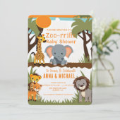 Safari Animal Baby Shower Uitnodigingen - Wild (Staand voorkant)