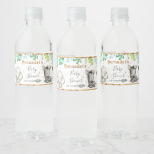Safari Animal Baby shower Waterfles Etiket