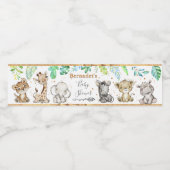 Safari Animal Baby shower Waterfles Etiket (Enkel label)