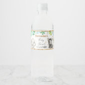 Safari Animal Baby shower Waterfles Etiket (Voorkant)