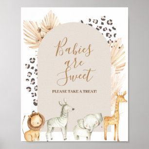 Safari Animal Baby's zijn lekker, alstublieft, nee Poster