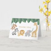 Safari Animal bedankt Kaart (Gele Bloem)