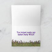 Safari Animal Birthday Party - Hartelijk dank - Ka Bedankkaart (Binnen)