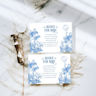 Safari Animal Blue Toile Baby Boy Shower Boeken Informatiekaartje