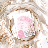 Safari Animal Blush Roze Boho Baby Meisje Douche Bedankkaart