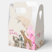 Safari animal Boho Balonmeisje 1e verjaardag Bedankdoosjes (Geopend)