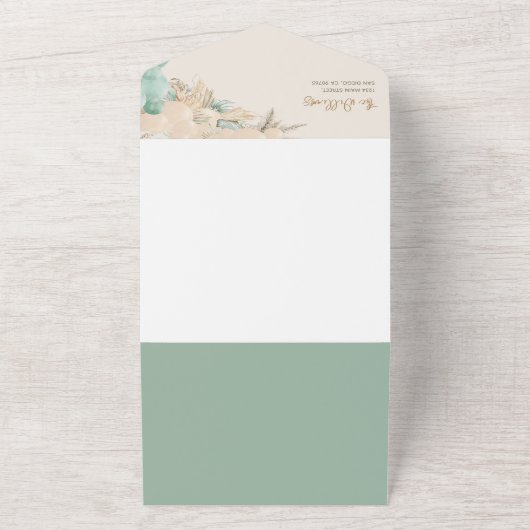 Safari animal Boho Oh Boy Baby shower All In One Uitnodiging (Buitenkant)