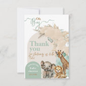 Safari animal Boho Oh Boy Baby shower Bedankkaart (Voorkant)