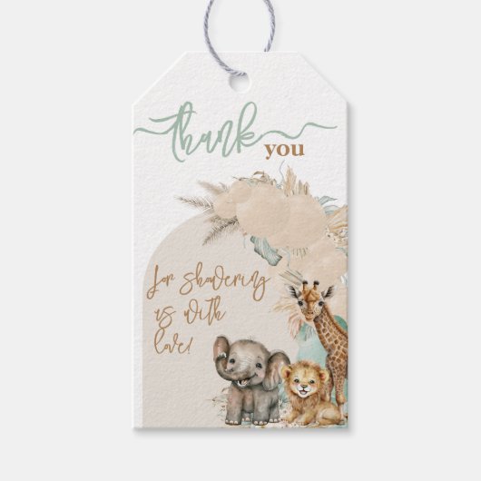 Safari animal Boho Oh Boy Baby shower Cadeaulabel (Voorkant)