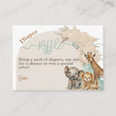 Safari animal Boho Oh Boy Baby shower diaper Informatiekaartje (Voorkant)