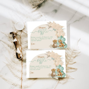 Safari animal Boho Oh Boy Baby shower Diaper Informatiekaartje