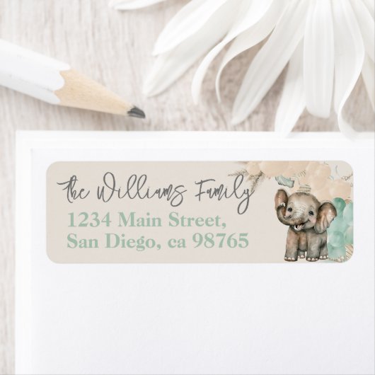 Safari animal Boho Oh Boy Baby shower Etiket (Insitu)