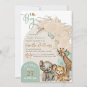 Safari animal Boho Oh Boy Baby shower Kaart (Voorkant)