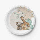 Safari animal Boho Oh Boy Baby shower Papieren Bordje (Voorkant)