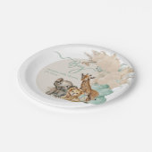 Safari animal Boho Oh Boy Baby shower Papieren Bordje (Gekanteld)