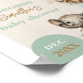 Safari animal Boho Oh Boy Baby shower Welkom Poster (Hoek)
